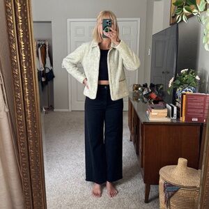 Vintage Cambridge Country Teddy/shreddy Jacket, Speckled white/Cream, Small